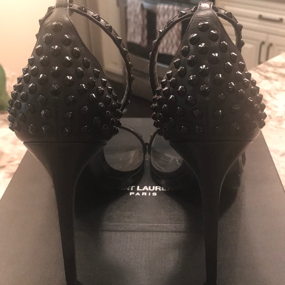 😍 Authentic Saint Laurent Black Studded Heels - Picture 3 of 8